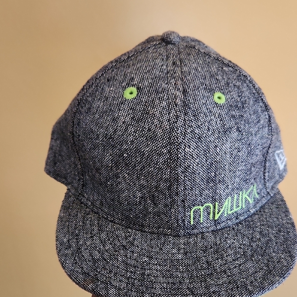 New Era Gray Cap Green Details Size 7 3/8 - Picture 10 of 10